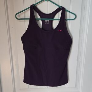 Nike Purple Sports Bra with Pink Logo